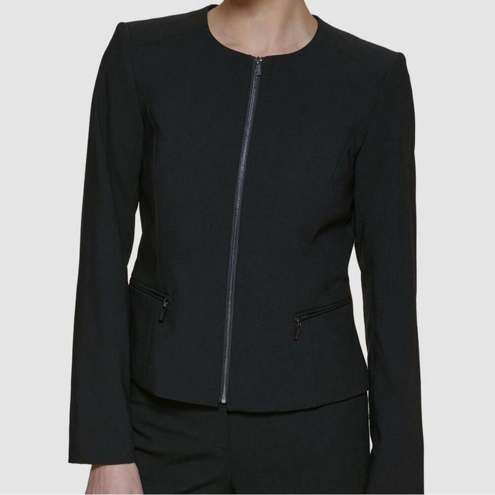 Calvin Klein Classic Black Collarless Blazer